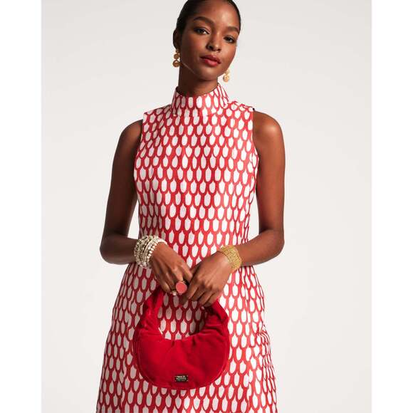 Frances Valentine Carlyle Panel Dress Loop Print Oyster Red… WORN ONCE! - Picture 6 of 15